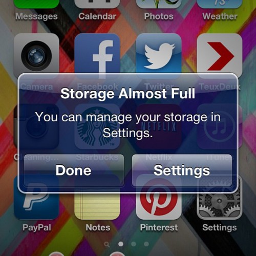 storage full iphone