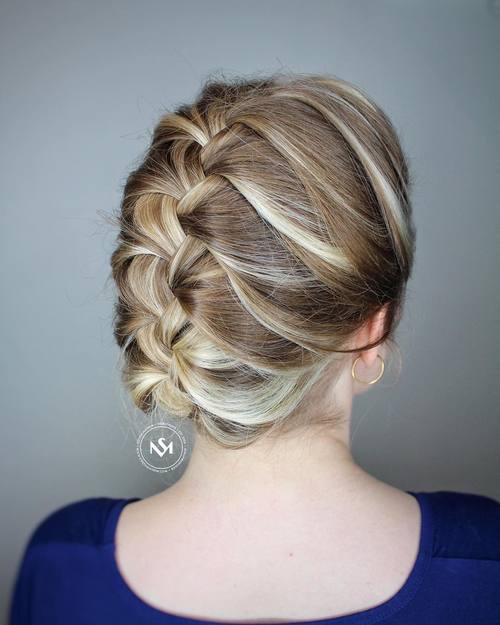4 french braid updo for work