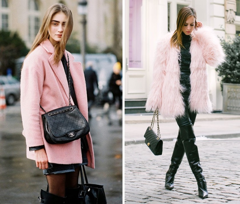 pink and leather street style
