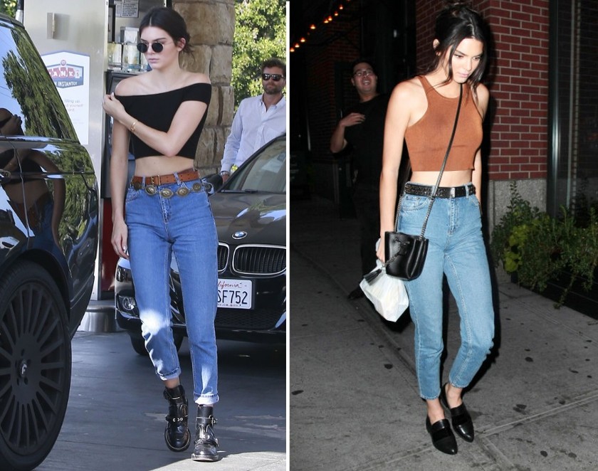 kendall jenner mom jeans crop top
